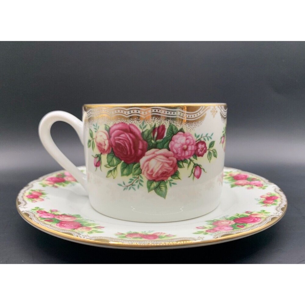Retroneu The Prestige Collection English Roses 3028 Fine China Tea Cup Saucer